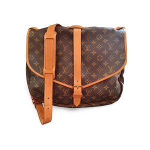 0006JPL-Authentic Louis Vuitton Saumur 35 Monogram Canvas Messenger Shoulder Bag